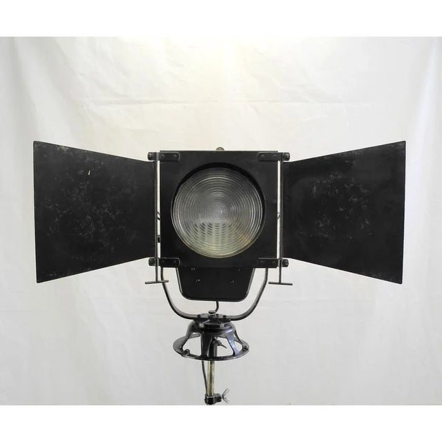 Vintage Film or Photo Spotlight with Flaps on Tripod with Wheels For Sale - Image 9 of 18