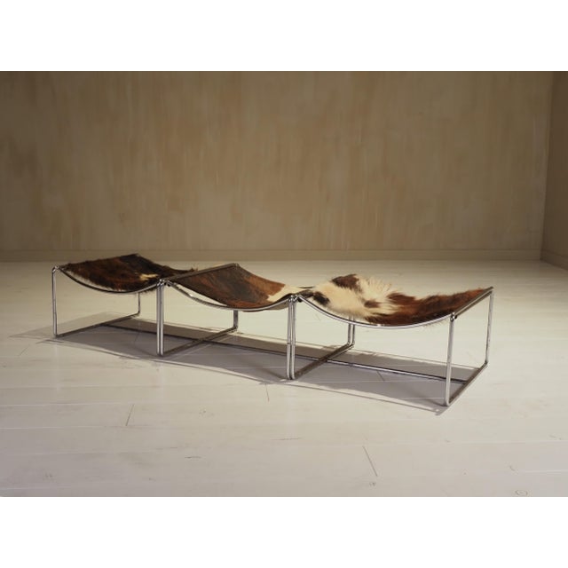 Vintage Cowhide Stools by Odile Mir, 1972, Set of 3 For Sale - Image 15 of 18