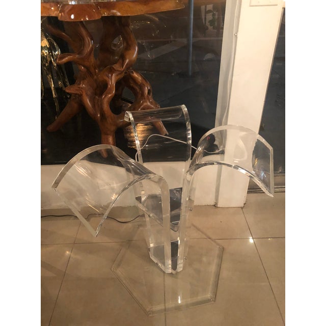 Vintage Hollywood Regency Lucite Petal Center Foyer Dining Game
