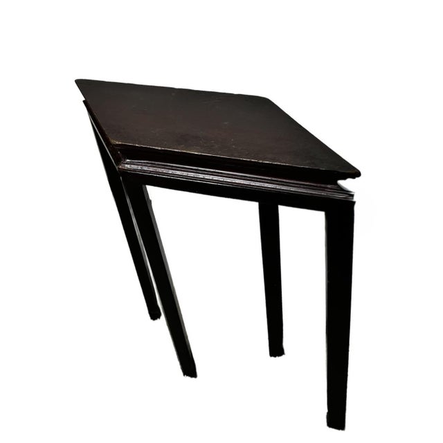 This unusual rhombus shape table was found during one of my trips to China. The unusual shape table top is supported by...