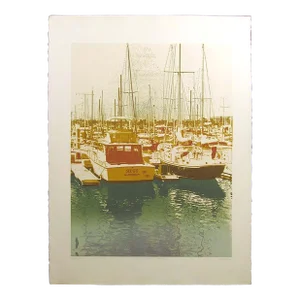 Ted Thomas "Home Port #1" Signed & Numbered Etching Art Print, Boats & Ships