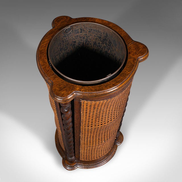 Wood 1910's Antique Cylindrical Stick Stand For Sale - Image 7 of 11