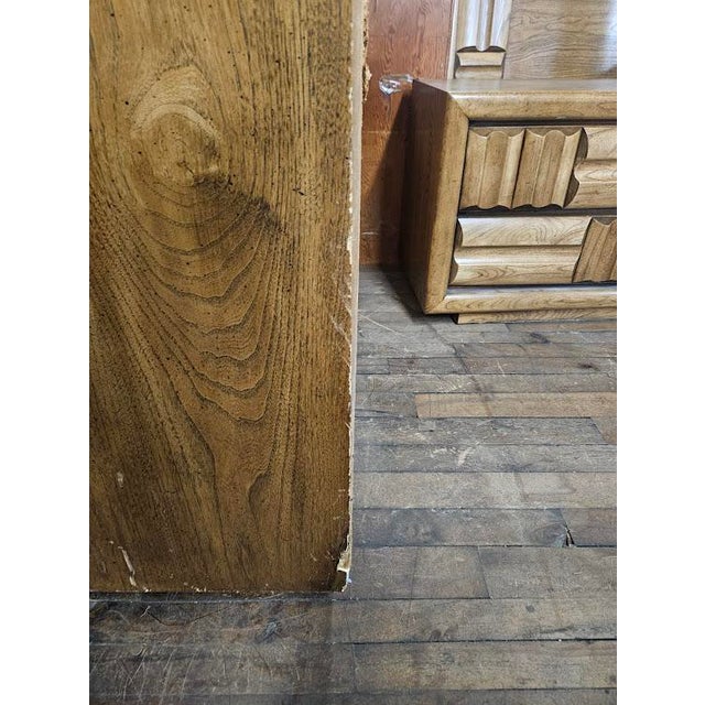 Mid-Century Modern Lane Furniture "Staccato" Brutalist Tallboy Dresser & Nightstand For Sale - Image 15 of 17