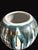 1960s Signed 1960s Mid Century Blue and White Ceramic Vase / Modernist Art Studio Pottery Drip Glaze For Sale - Image 5 of 10