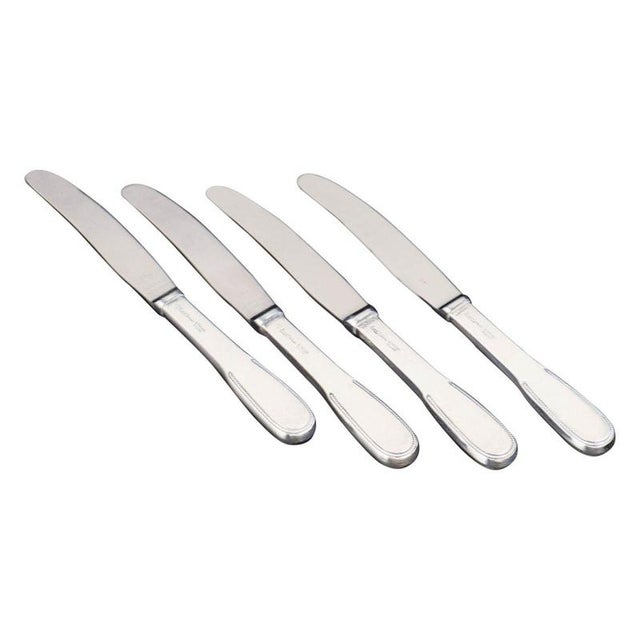 Lunch Knives in Sterling Silver and Stainless Steel by Evald Nielsen, 1930s, Set of 4 For Sale - Image 6 of 6