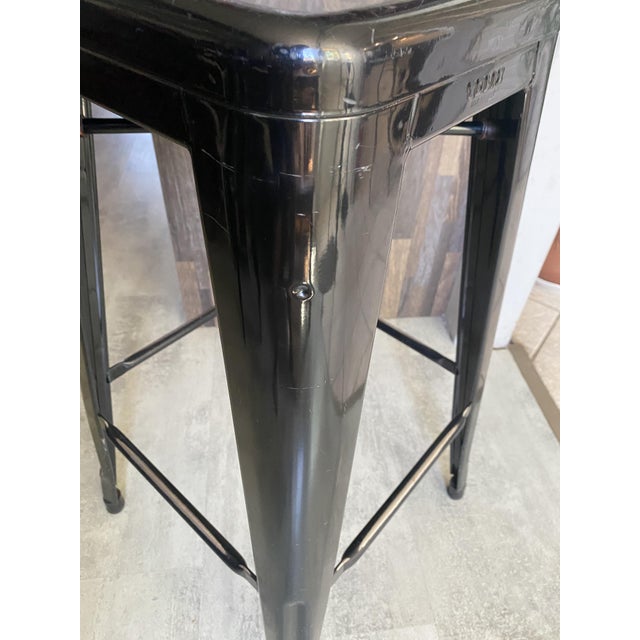 Vintage Industrial H75 Stackable Bar Stool in Black by Xavier Pauchard for Tolix, 1950s For Sale - Image 18 of 18