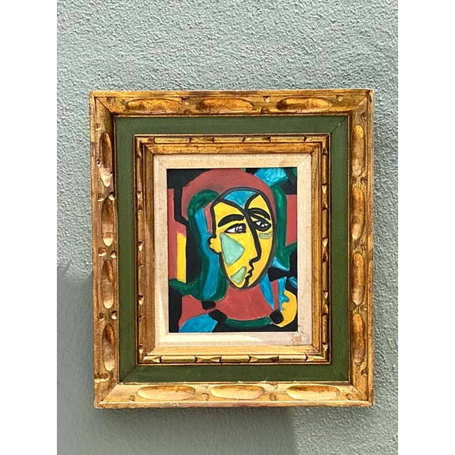 Vintage Original Figurative Oil on Canvas For Sale - Image 10 of 12