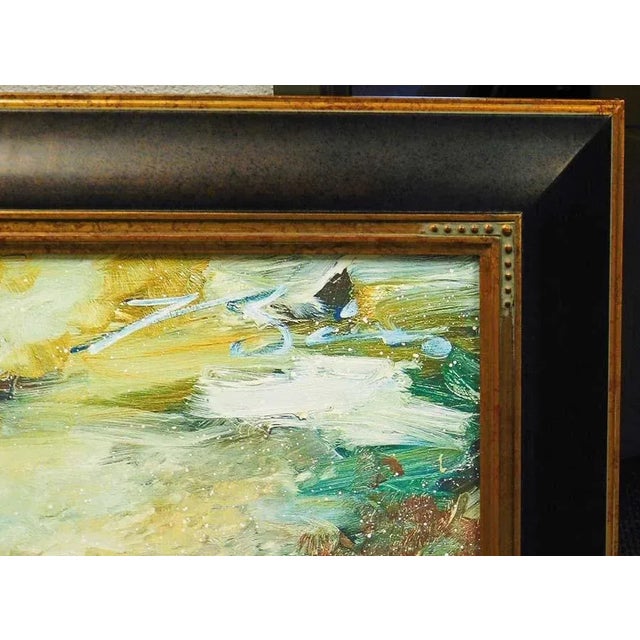 Impressionist Earl Biss Reflections Under a Summer Sky #6 Giclee on Canvas with Custom Frame For Sale - Image 3 of 3