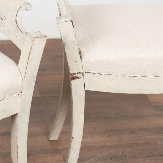 Pair, Early 20th Century Swedish White Gustavian Tabouret Stools For Sale - Image 12 of 14