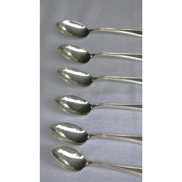 Traditional 1910 Antique Alvin Sterling Silver Teaspoons Hamilton Pattern Monogrammed T-Set of 6 For Sale - Image 3 of 6