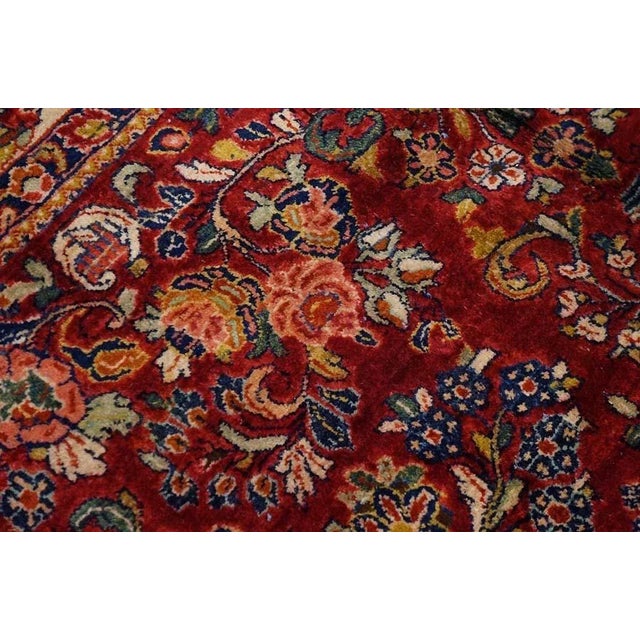 Antique Persian Sarouk rug, size: 11'4" x 17'9".