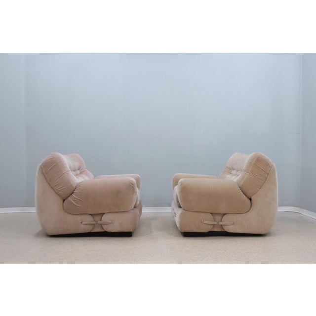 1970s Vintage Velvet Chairs by Guido Faleschini, 1970s, Set of 2 For Sale - Image 5 of 10
