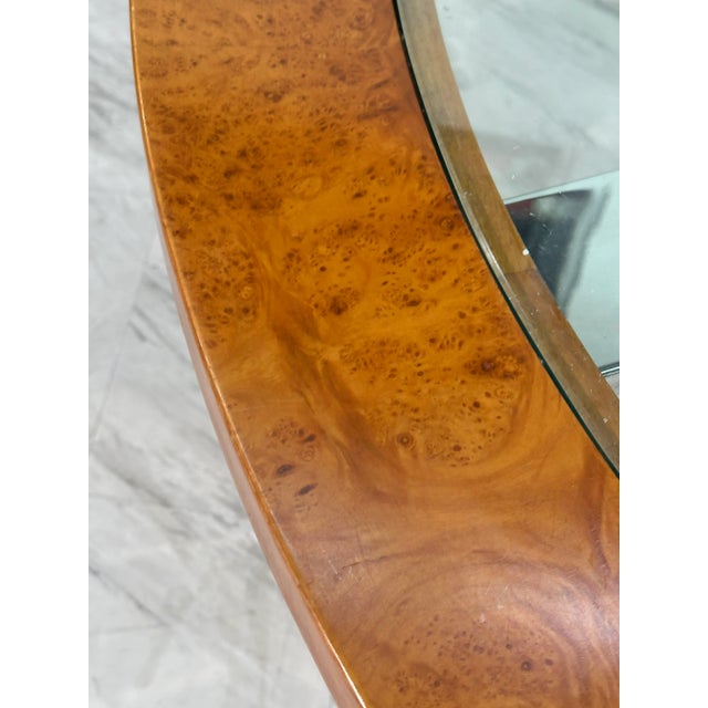 Wood Italian Dada Vintage Ormolu Glass and Steel Table 1950 For Sale - Image 7 of 8