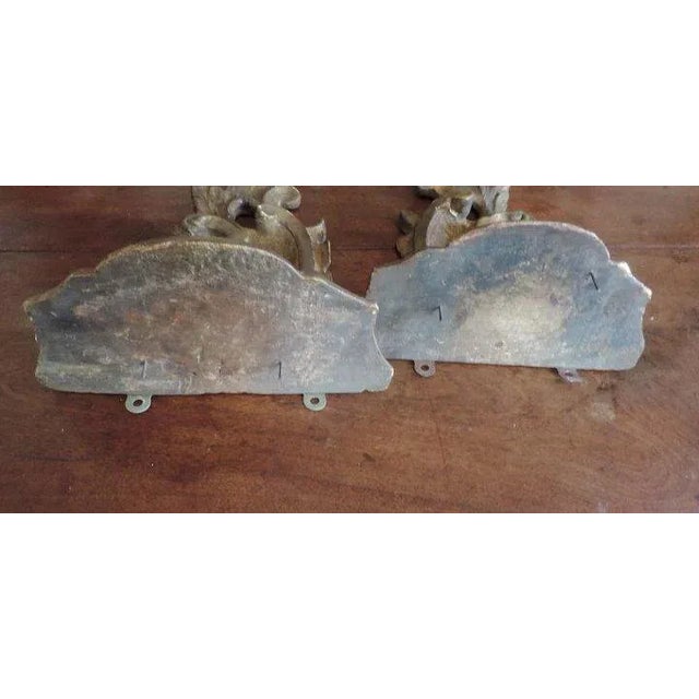 19th Century Chippendale Style Carved Giltwood Wall Brackets - A Pair For Sale - Image 9 of 11
