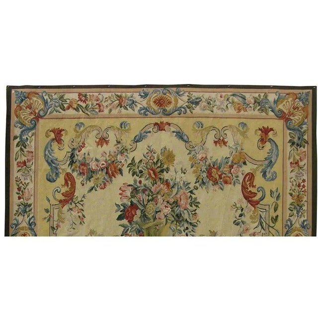 Tan Vintage Colorful Floral Tapestry For Sale - Image 8 of 9