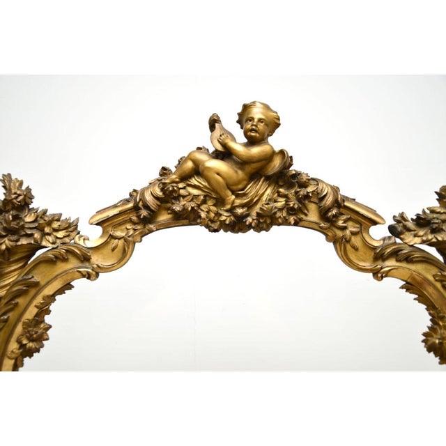Antique French Painted Gilt Wood Screen, 1880s For Sale - Image 9 of 18