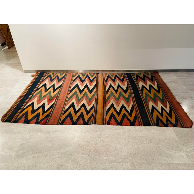 Textile Antique Handwoven Wool Qashqai Kilim Rug, 1940s For Sale - Image 7 of 7