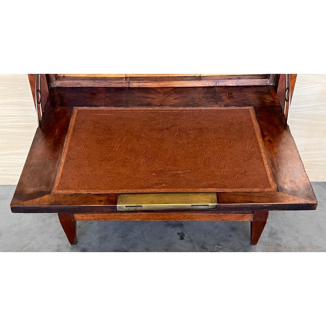 19th Century Empire Drop-Front Oak Secretary Desk or Abattant, Chest France For Sale - Image 12 of 18