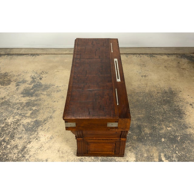 1920s French Art Deco Butcher Block Table, Beech Wood, Provence For Sale - Image 17 of 18