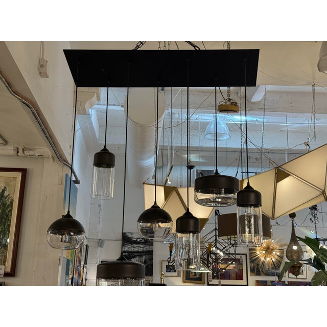 Modern Hennepin Made Parallel Collection Pendant Chandelier, Custom For Sale - Image 3 of 12