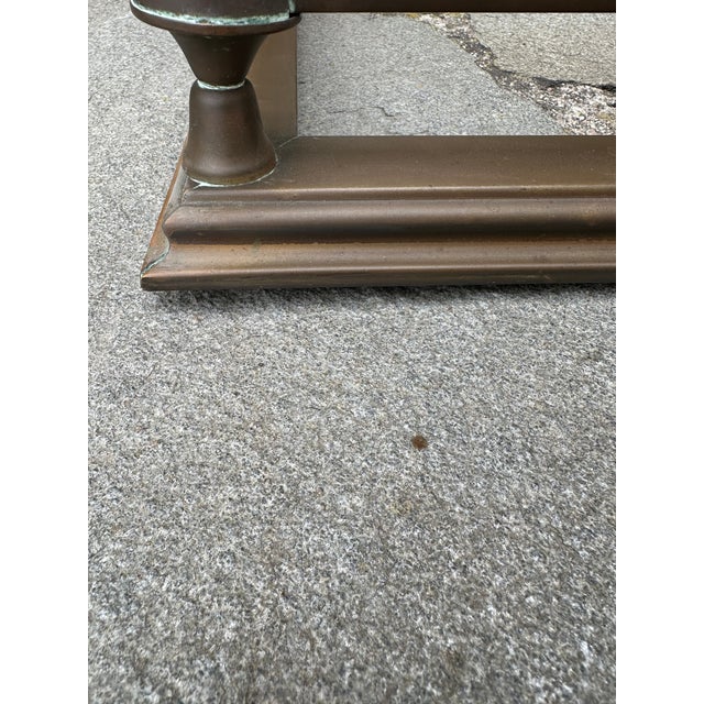 Brown Vintage French Mid-Century Brass Fireplace Fender For Sale - Image 8 of 12