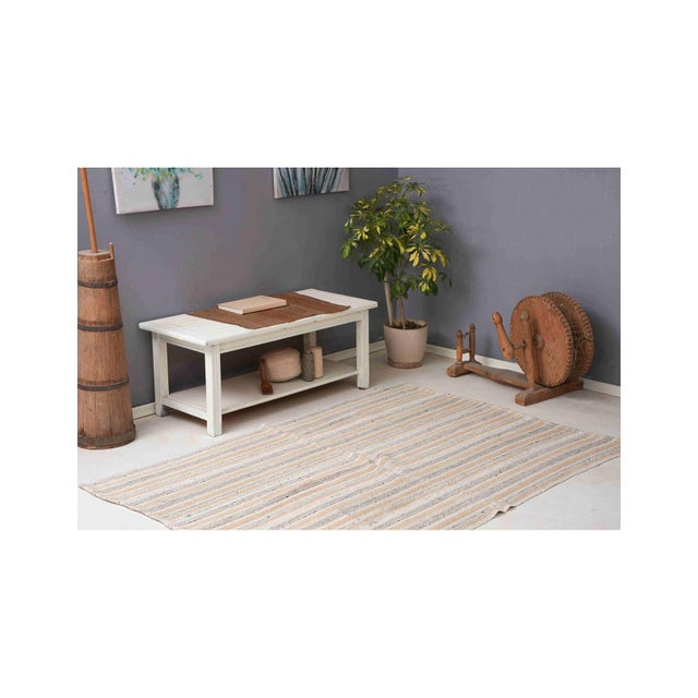 Vintage Decorative Hemp Kilim Rug - 4`11" X 6`11" For Sale - Image 4 of 6