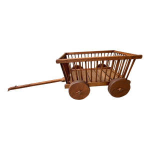 Vintage Mid 1900s Decorative Wooden Goat Cart