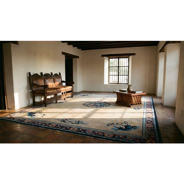 Pink Antique Chinese Rug For Sale - Image 8 of 9