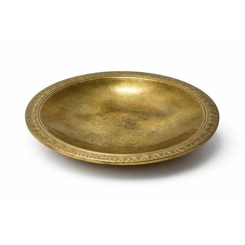 Elegant danish art deco bronze dish designed by just andersen, denmark, circa 1930s–1940s. This refined piece features a...