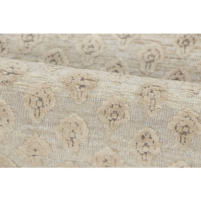 Rug & Kilim’s Block Print Runner Rug, Brown With Cream Floral Motifs For Sale In New York - Image 6 of 7