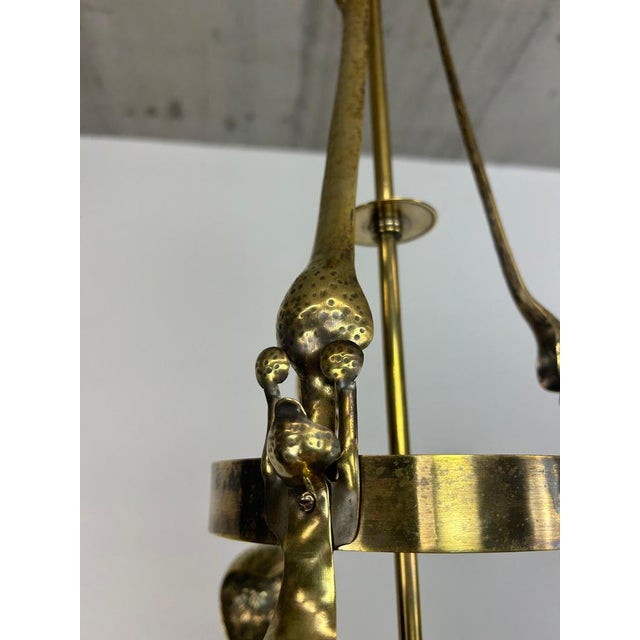 Jugendstil Brass Chandelier by Koloman Moser, 1890s For Sale - Image 11 of 12