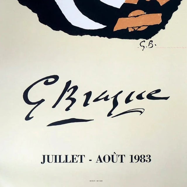After Georges Braque, Museum of Modern Art Céret, 1983, Lithograph Poster For Sale - Image 6 of 7