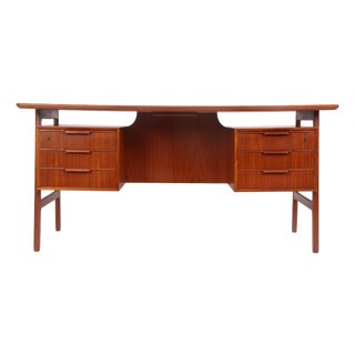 Danish Teak Model 75 Desk by Gunni Omann for Omann Jun, 1960s For Sale