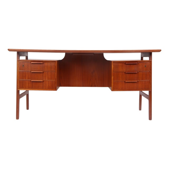 Danish Teak Model 75 Desk by Gunni Omann for Omann Jun, 1960s For Sale