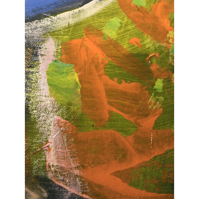 Contemporary Figurative Mixed Media Painting in Canvas Board “Face With Blue” by Auker For Sale - Image 6 of 10