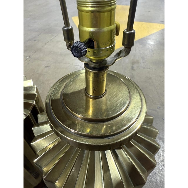 1980s Pair of Frederick Cooper Brass Lamps For Sale - Image 11 of 18