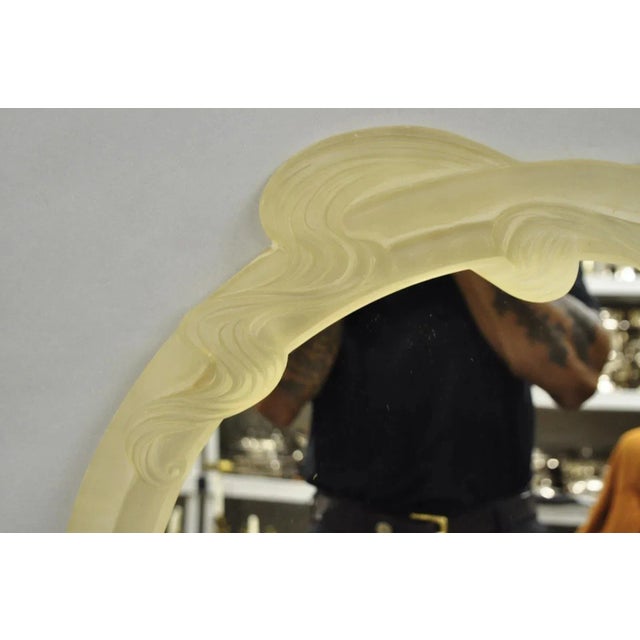 Late 20th Century Vintage Art Nouveau Revival Lucite Acrylic Figural Woman Round Wall Mirror For Sale - Image 5 of 10