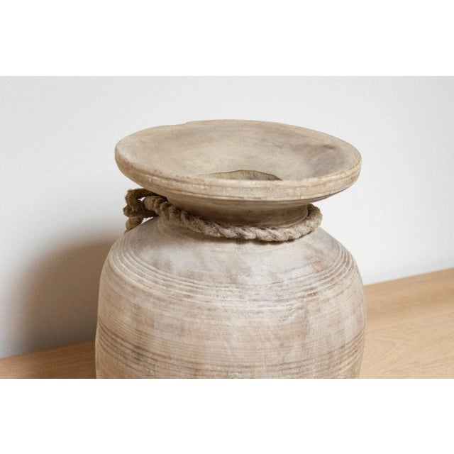 Wooden Rustic Vase-Devi For Sale In Los Angeles - Image 6 of 11
