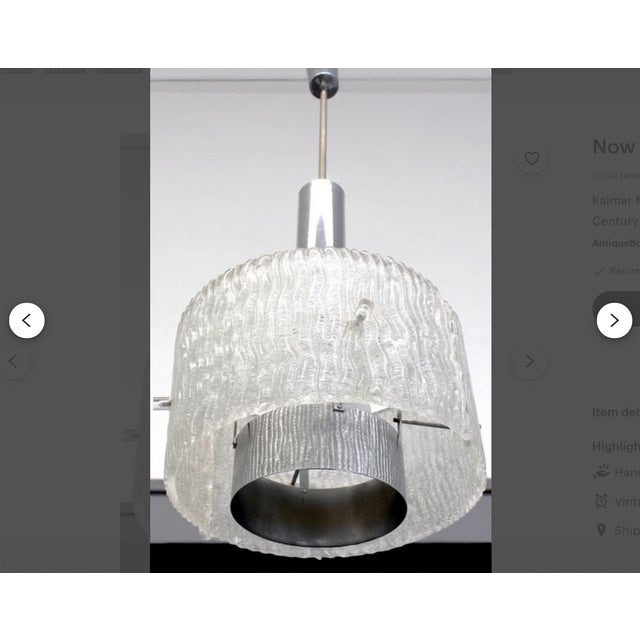 Mid-Century Modern Art Deco Style Murano Glass Pendant Light from Kalmar, 1980s For Sale - Image 11 of 11