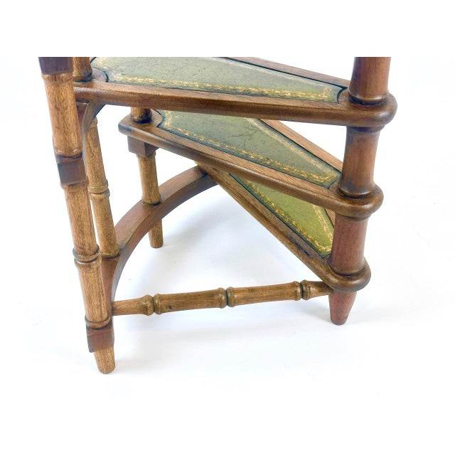 Victorian Mahogany and Leather Library Staircase, 19th Century For Sale - Image 6 of 18