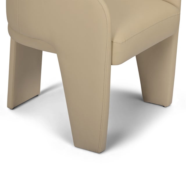 Boho Chic Leo Taupe Performance Vegan Leather Dining Chair For Sale - Image 3 of 5