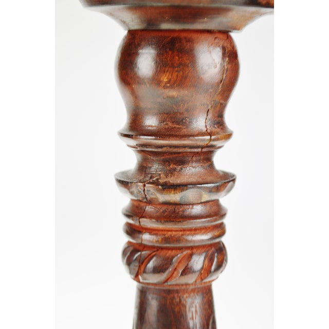 Vintage Carved Wood Pillar Candle Holders a Pair Chairish