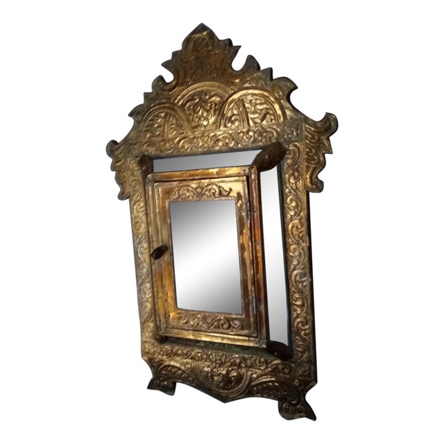 Vintage Indonesian Brass Framed Mirror Chairish