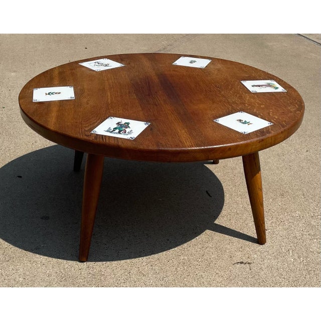 Vintage European Mid Century Coffee Table With Tile Inserts For Sale - Image 13 of 13
