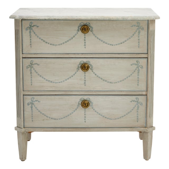 Gustavian Chest of Drawers with Arched Decoration, 1890s For Sale
