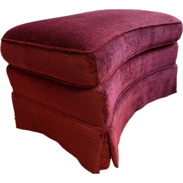 Custom Lounge Chair & Ottoman Set in Burgundy by Dapha For Sale - Image 17 of 18