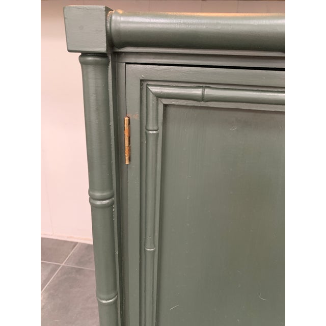 Vintage Green Faux Bamboo Sideboard Buffet For Sale In Phoenix - Image 6 of 10