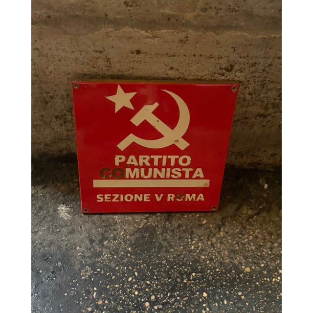 Sign of the Italian Communist Party of Rome, 1970s For Sale - Image 4 of 5