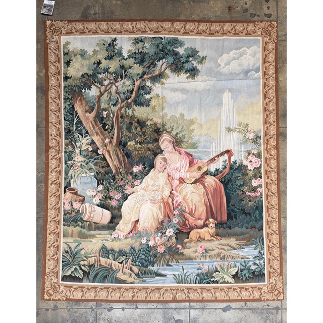 Traditional Vintage European Figural Tapestry - Circa 1990s For Sale - Image 3 of 8