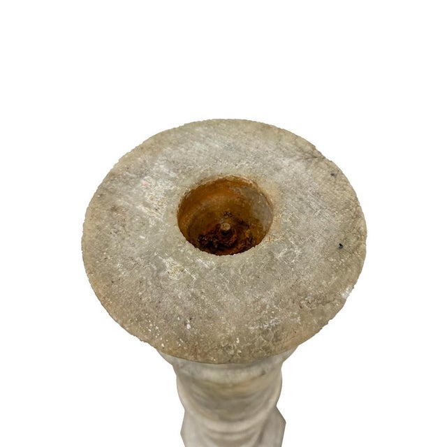 Antique Neoclassical Marble Column Pedestal Stands, Late 19th Century, Set of 2 For Sale - Image 9 of 13